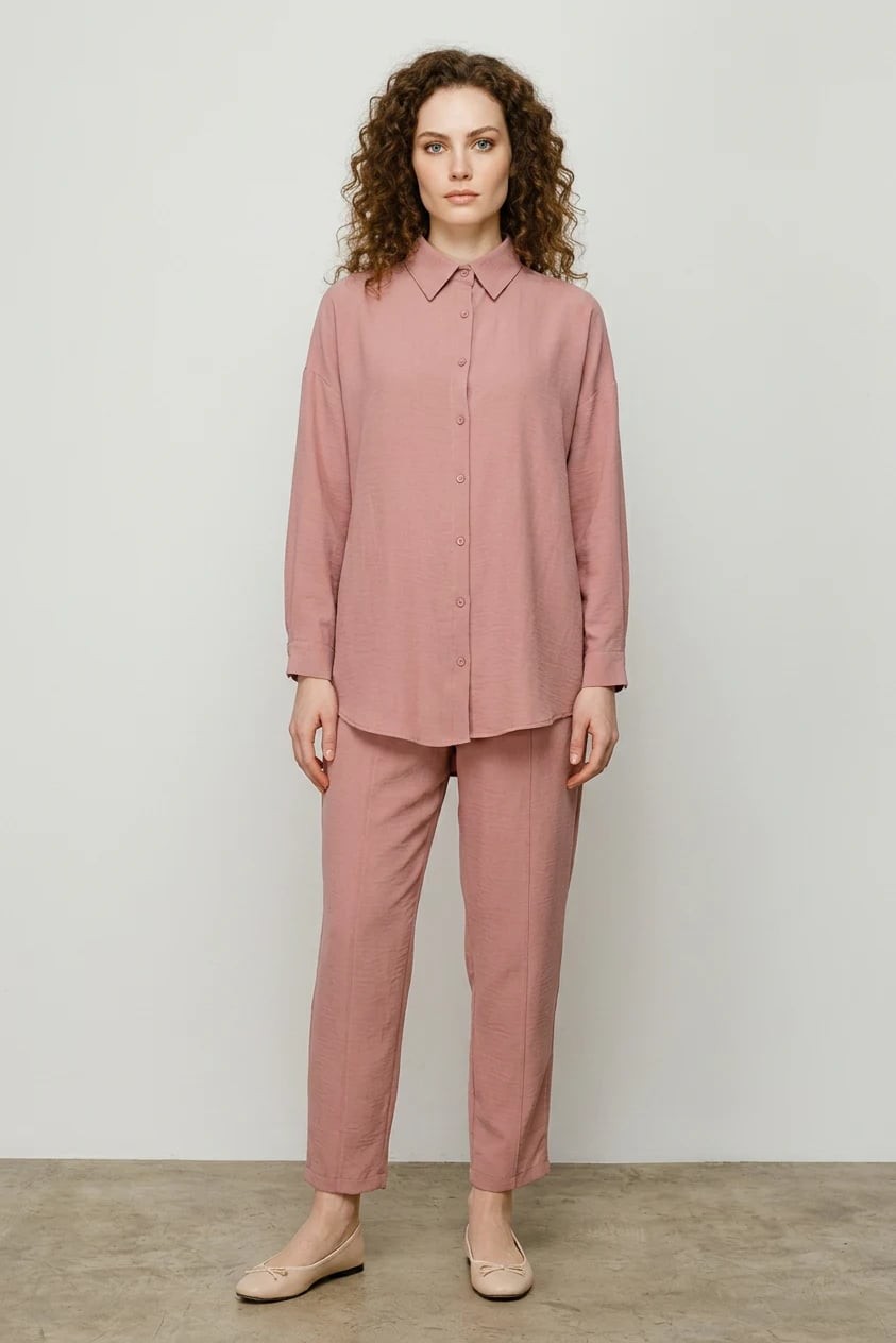  Kadın Oversize Pudra Takım 